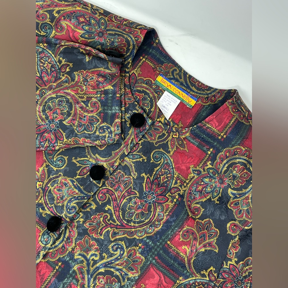 Bryn Connelly Vintage Womens Pretty floral Blouse button up Top Size Small GHQ4.